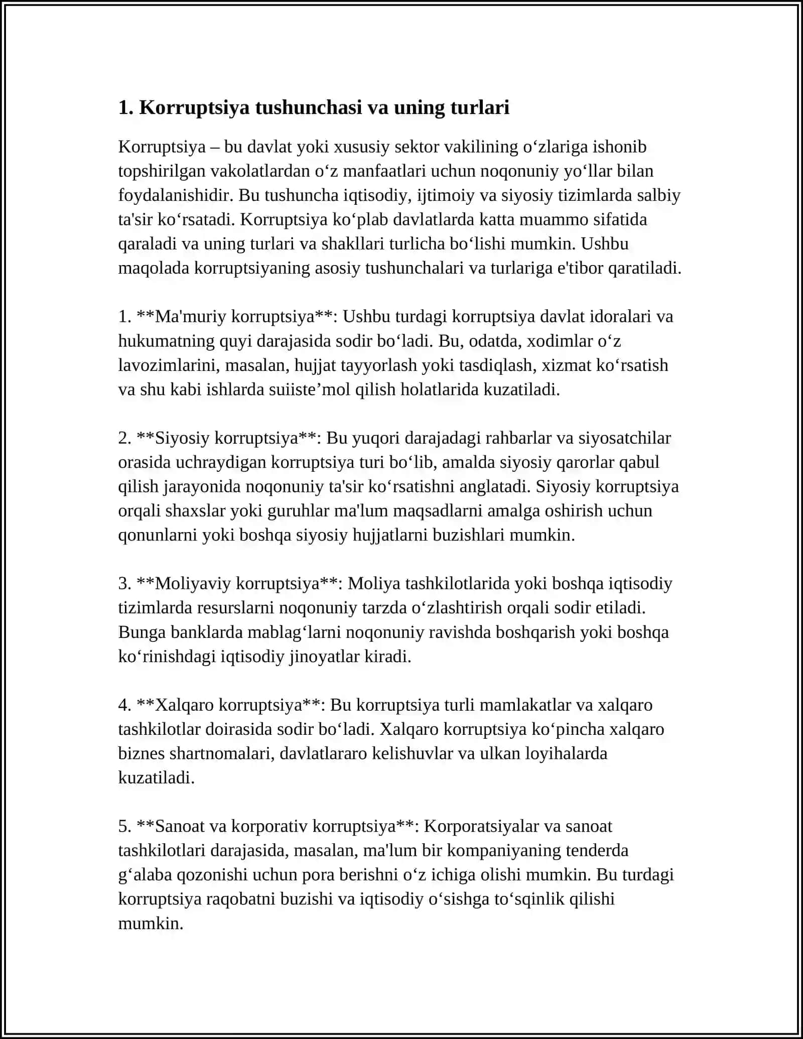 KORRUPSIYA TUSHUNCHASI. KORRUPSIYAGA QARSHI KURASHISHNING MAZMUN MOHIYATI 3