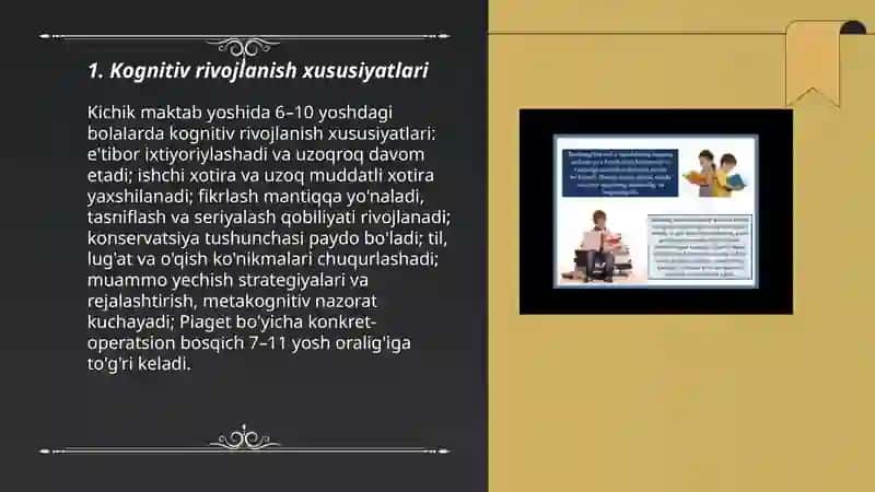 Kichik maktab yoshida psixik rivojlanish xudlysiyatlari 3