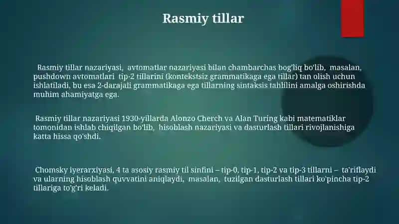 Algoritmlar va formal tillar nazariyasi asoslari 3