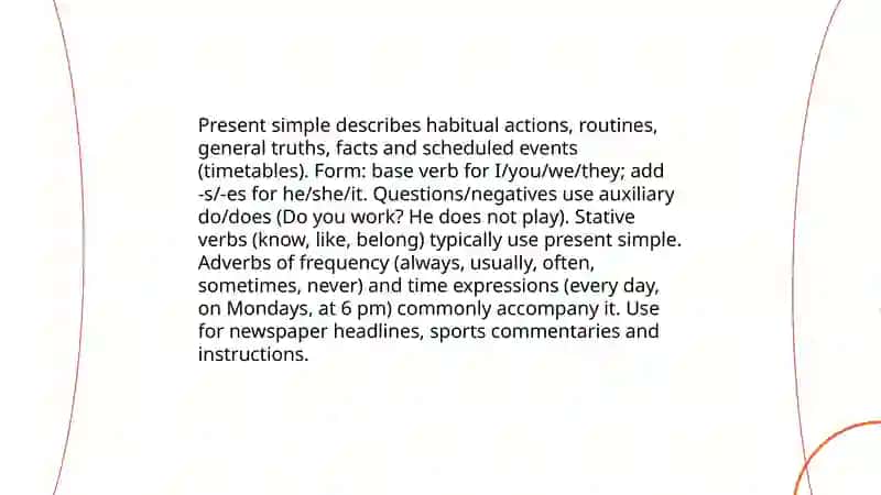 Aspect and tense system in English 3