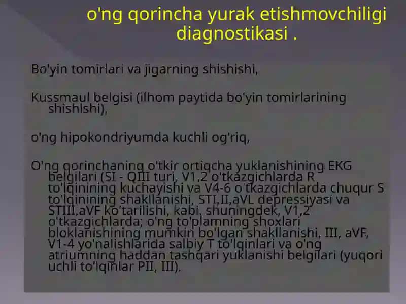 O'ng qorincha yurak etishmovchiligi diagnostikasi 3