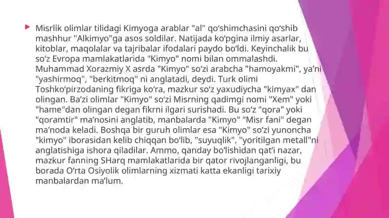 KIMYO FANIGA KIRISH. ATOM TUZILISHI. KIMYOVIY BOG’LANISH 3
