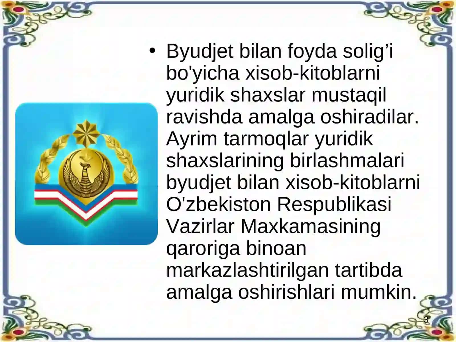 YURIDIK SHAXSLARDAN OLINADIGAN FOYDA SOLIG`INING IQTISODIY MOHIYATI VA AHAMIYATI 3