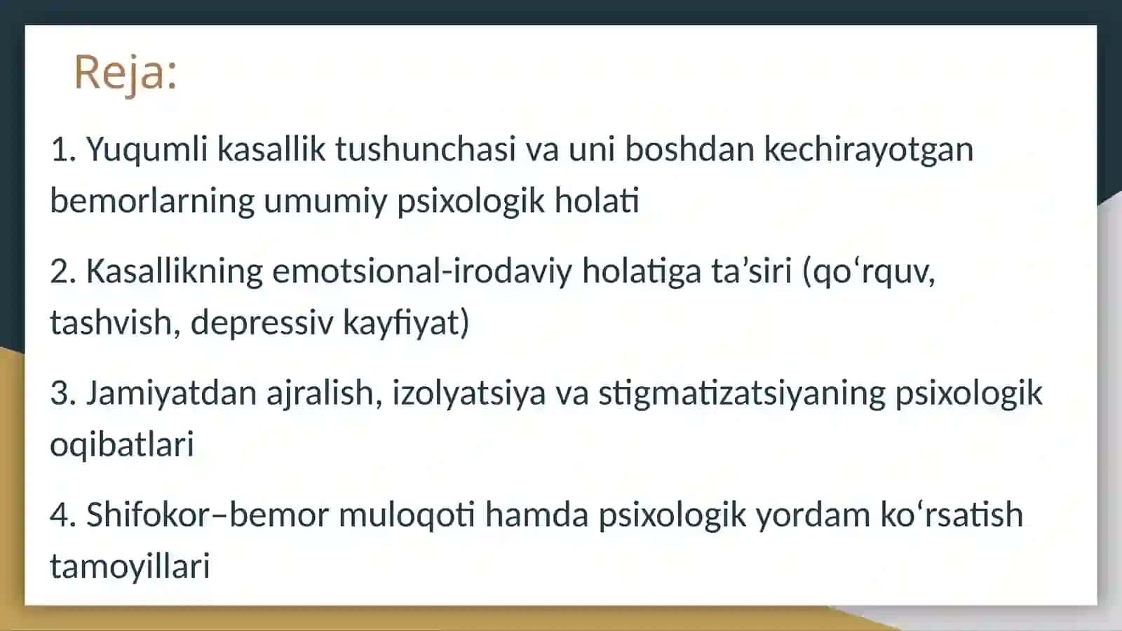 Yuqumli kasalliklar bilan kasallangan bemorlarning psixo-emotsional xususiyatlari 3