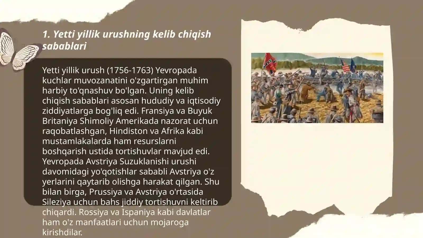 "Yetti yillik urush (1756–1763) va uning XVIII asrning ikkinchi yarmida xalqaro munosabatlarga ta’siri" 3