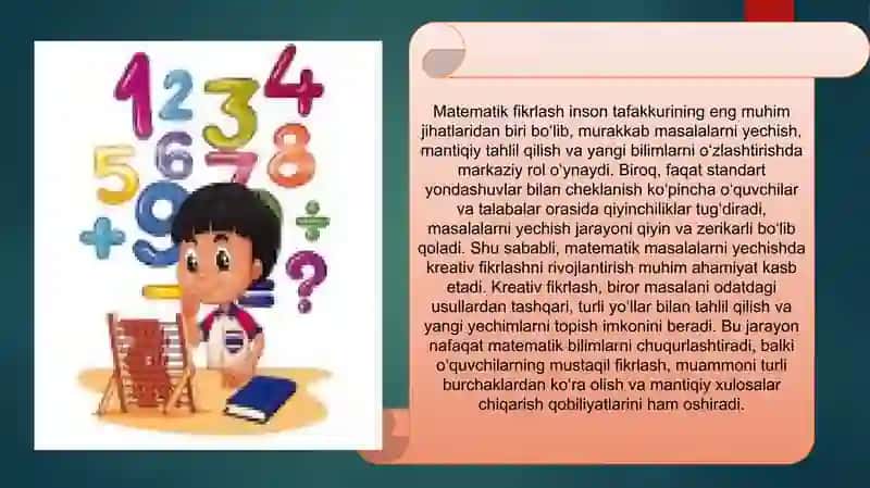 Matematik masalalarni yechishda kreativ fikrlashni rivojlantirish 3