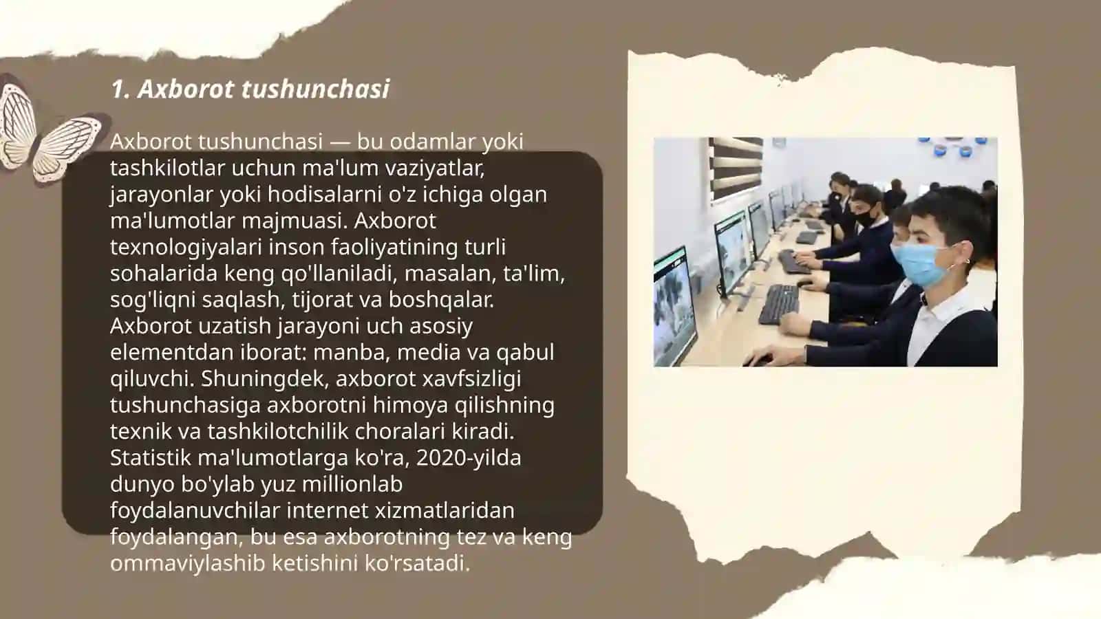 Axborot tushunchasi, axborot turlari va ularning klassifikatsiyasi 3