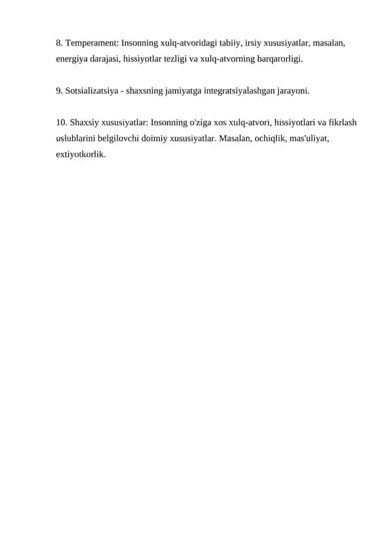 Differentsial-psixologiyasi faniga oid bo’lgan atamalar izohi 3