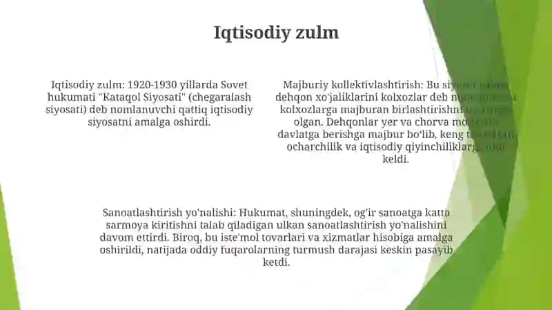 Stalinist Repression: 1920s and 1930s Soviet Union (20-Asrning 20-30-Yillarida QatagʻOn Siyosati) 3