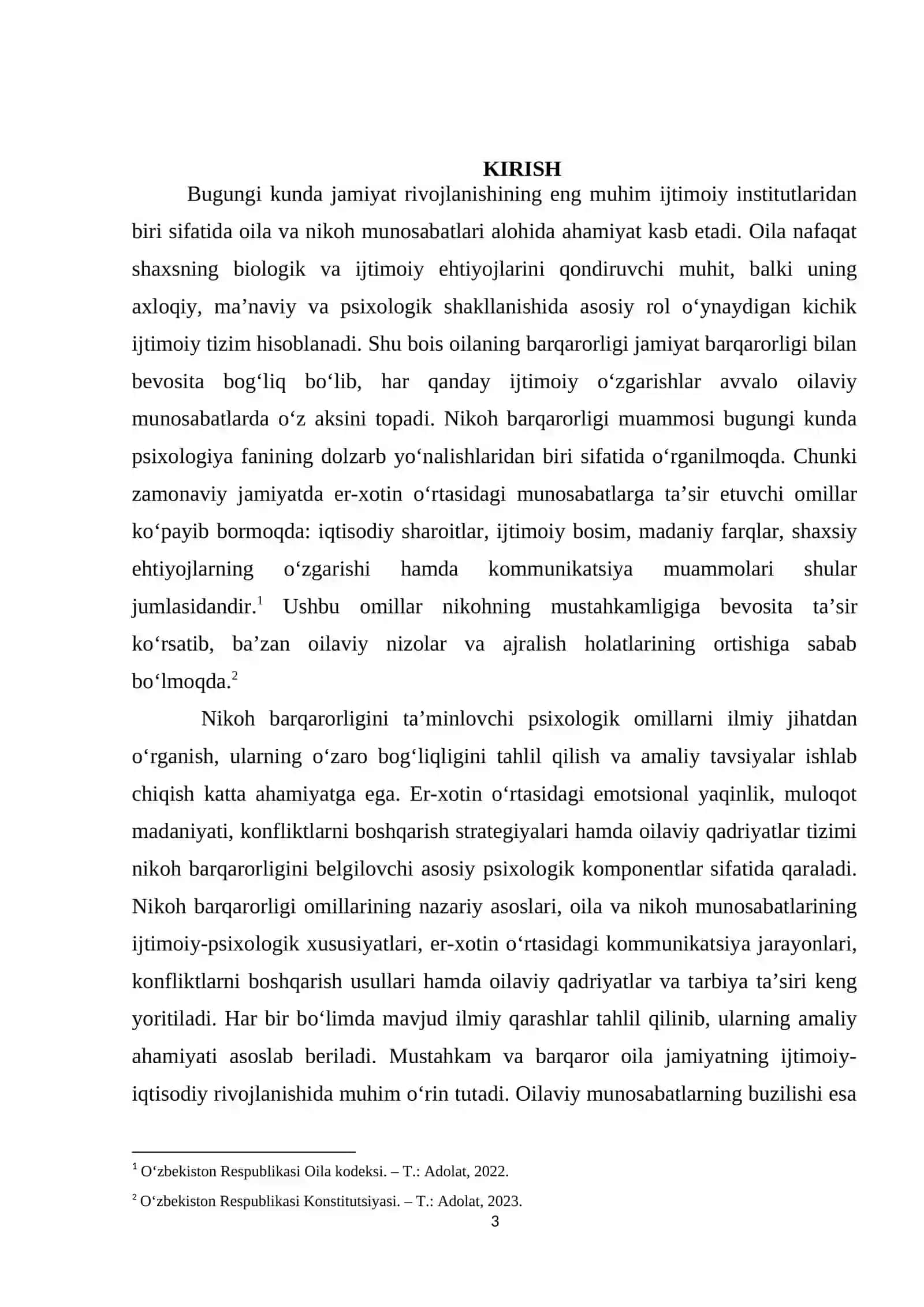 Nikoh barqarorligi omillari 3