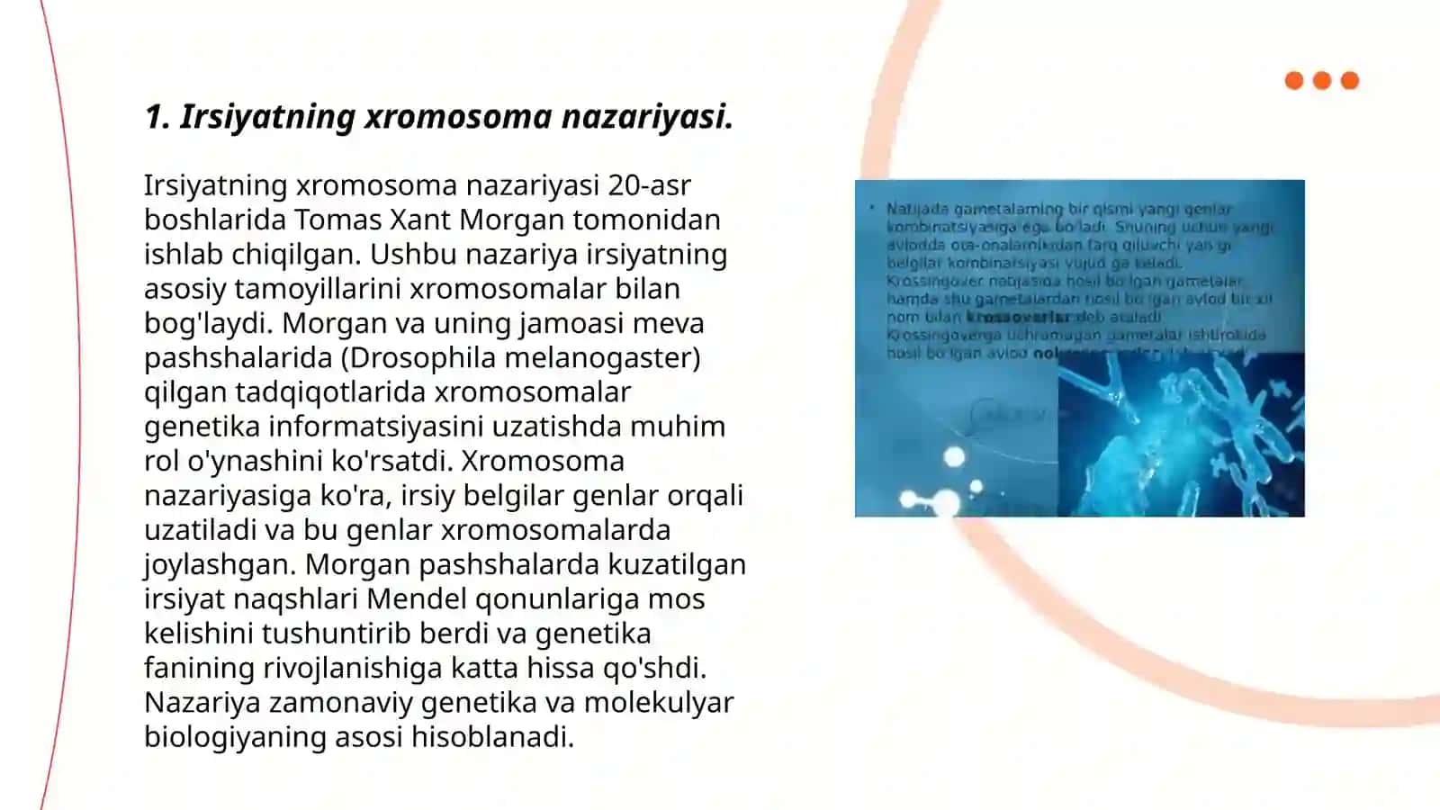 Irsiyatning xromosoma nazariyasi 3