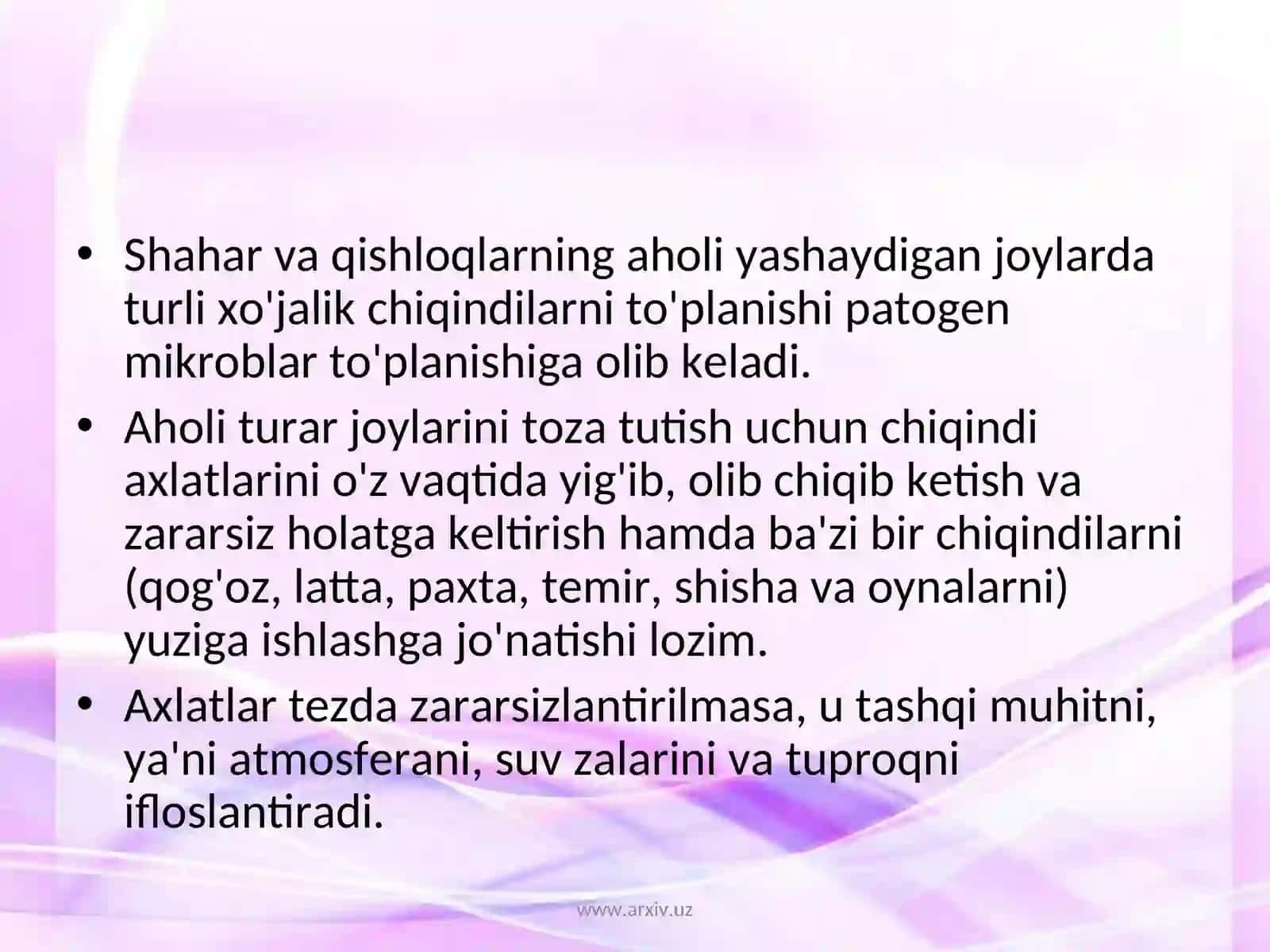 Chiqindi turlari 3