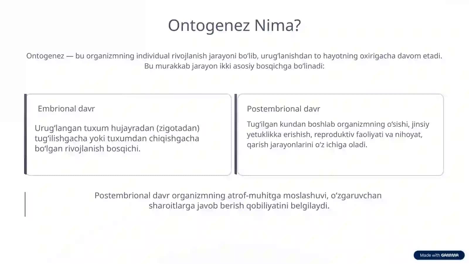 Individual rivojlanishning umumiy qonuniyatlari. Regeneratsiya. Gomeostaz 3