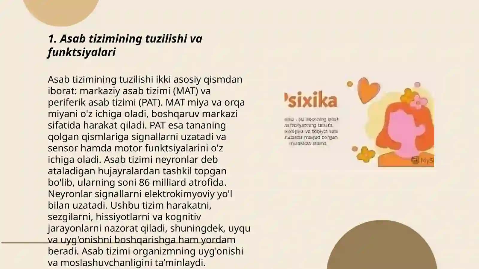 Psixikaning fiziologik mexanizmlari haqida slayd 3