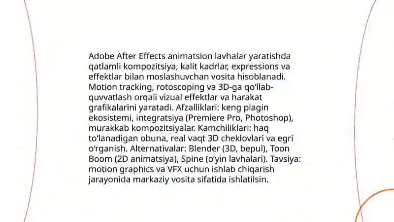Adobe After Effects yordamida animatsion lavhalar yaratish va uning tahliliy taqqoslanishi 3