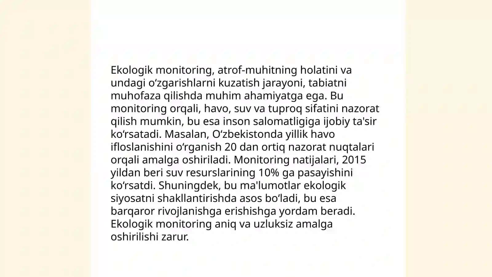 Ekologik monitoring va atrof-muhitning muhimi 3