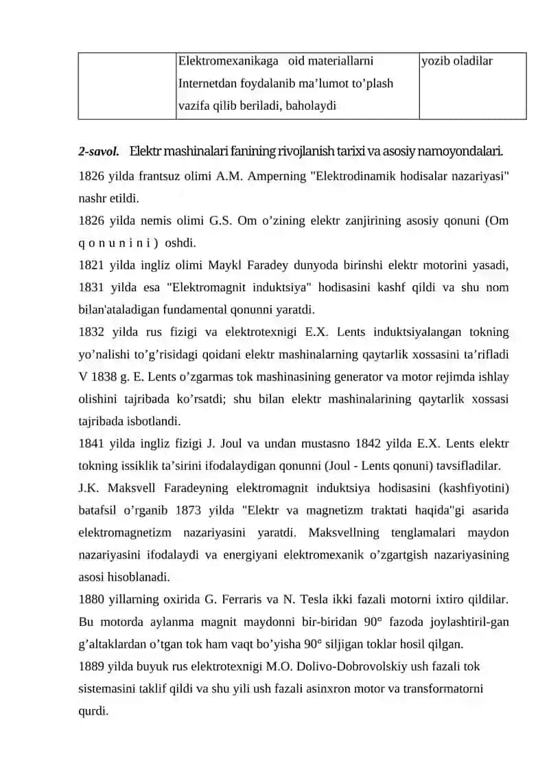 Elektromexanika fanining Tarixi 3