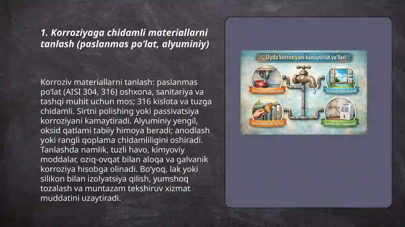 Uyda korroziyani kamaytirish yo‘llari 3
