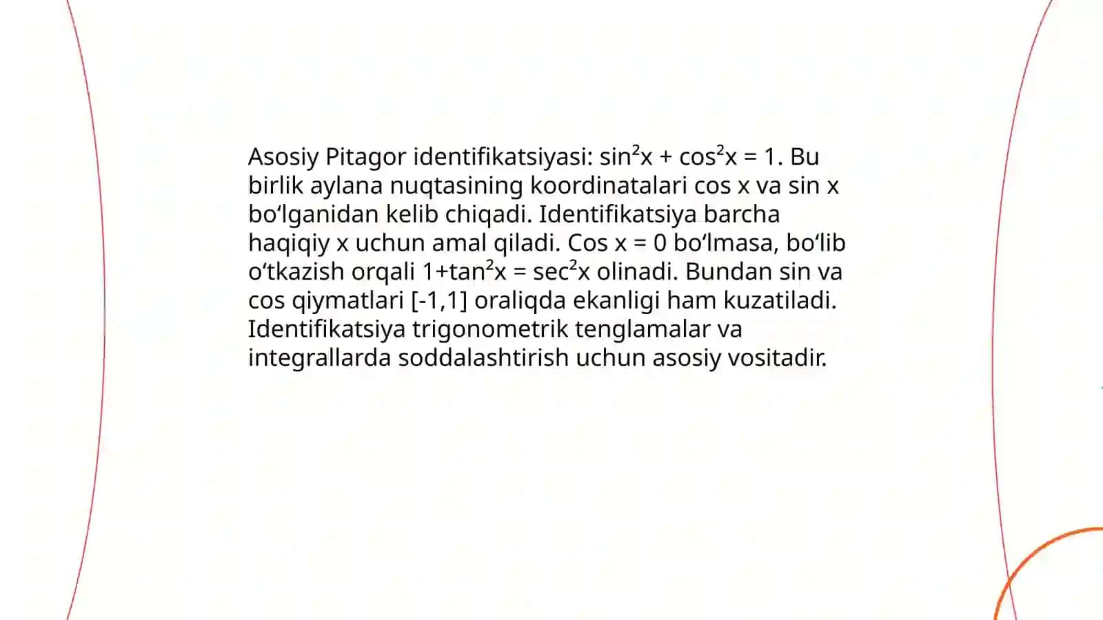 Trigonometrik ayniyatlar 3
