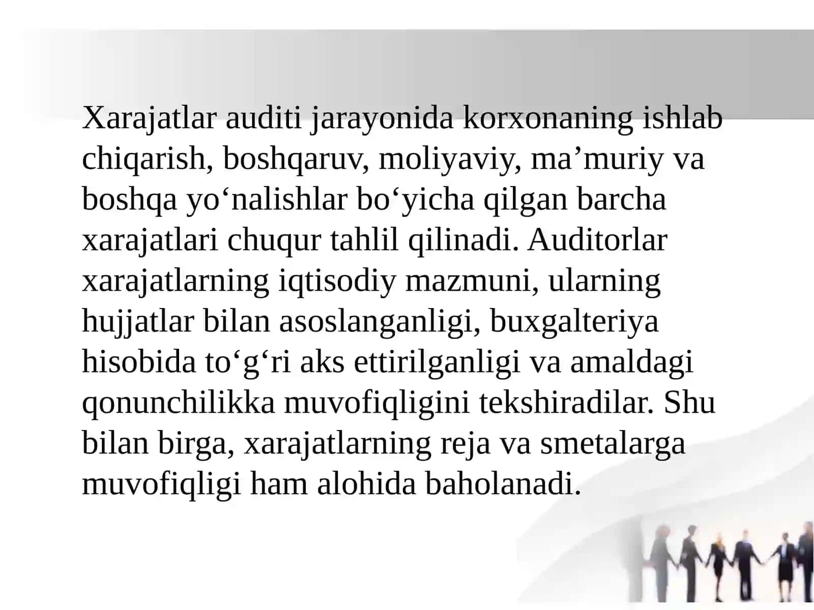 Moliyvaiy faoliyat bo'yicha qilingan xarajatlar auditi 3