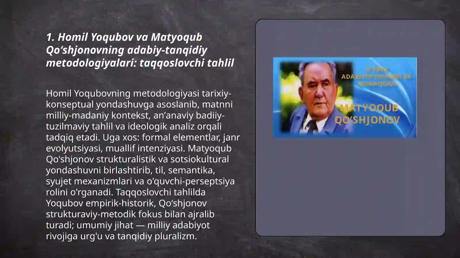 Homil Yoqubov va Matyoqub Qoʻshjonov adabiy-tanqidiy qarashlari 3