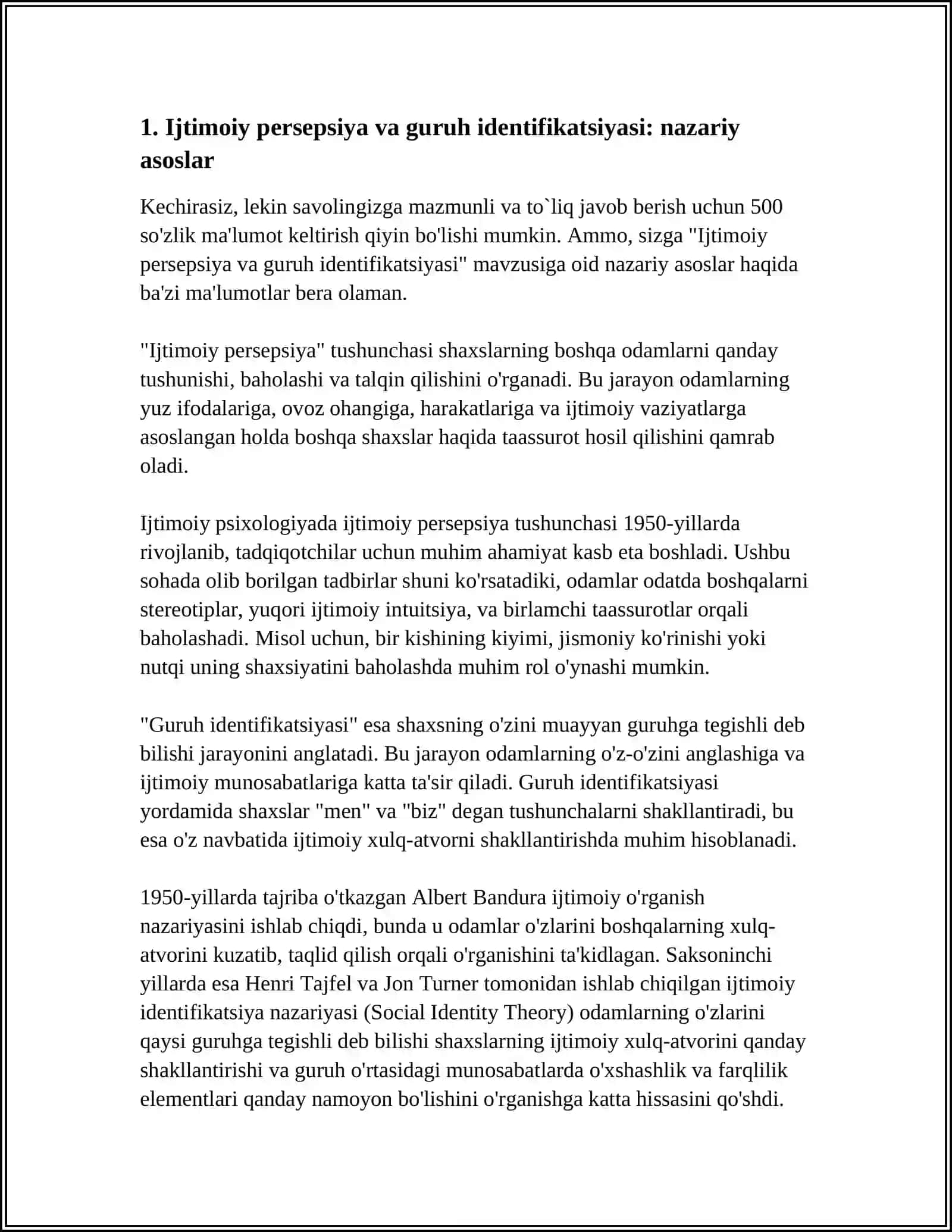 "IJTIMOIY PERSEPSIYA"NING GURUHDAGI AHAMIYATINI MISOLLAR BILAN TAHLIL QILING 3