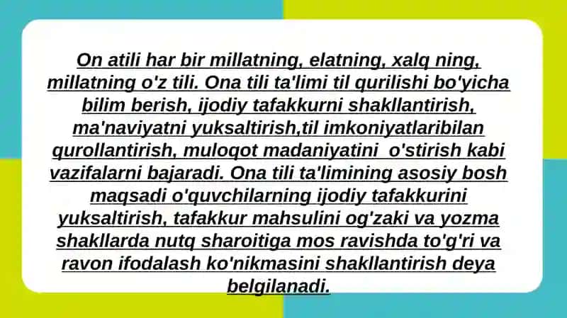 O'zbek tiliva adabiyoti yo'nalishida 5-20 guruh talabasi Olimova Sevinchning tayyorlangan taqdimoti 3