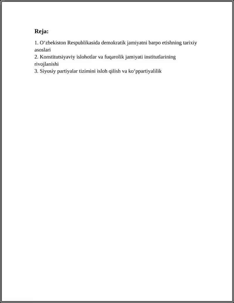 Oʻzbekistonda Demokratik, Fuqarolik Jamiyati Asoslari 3