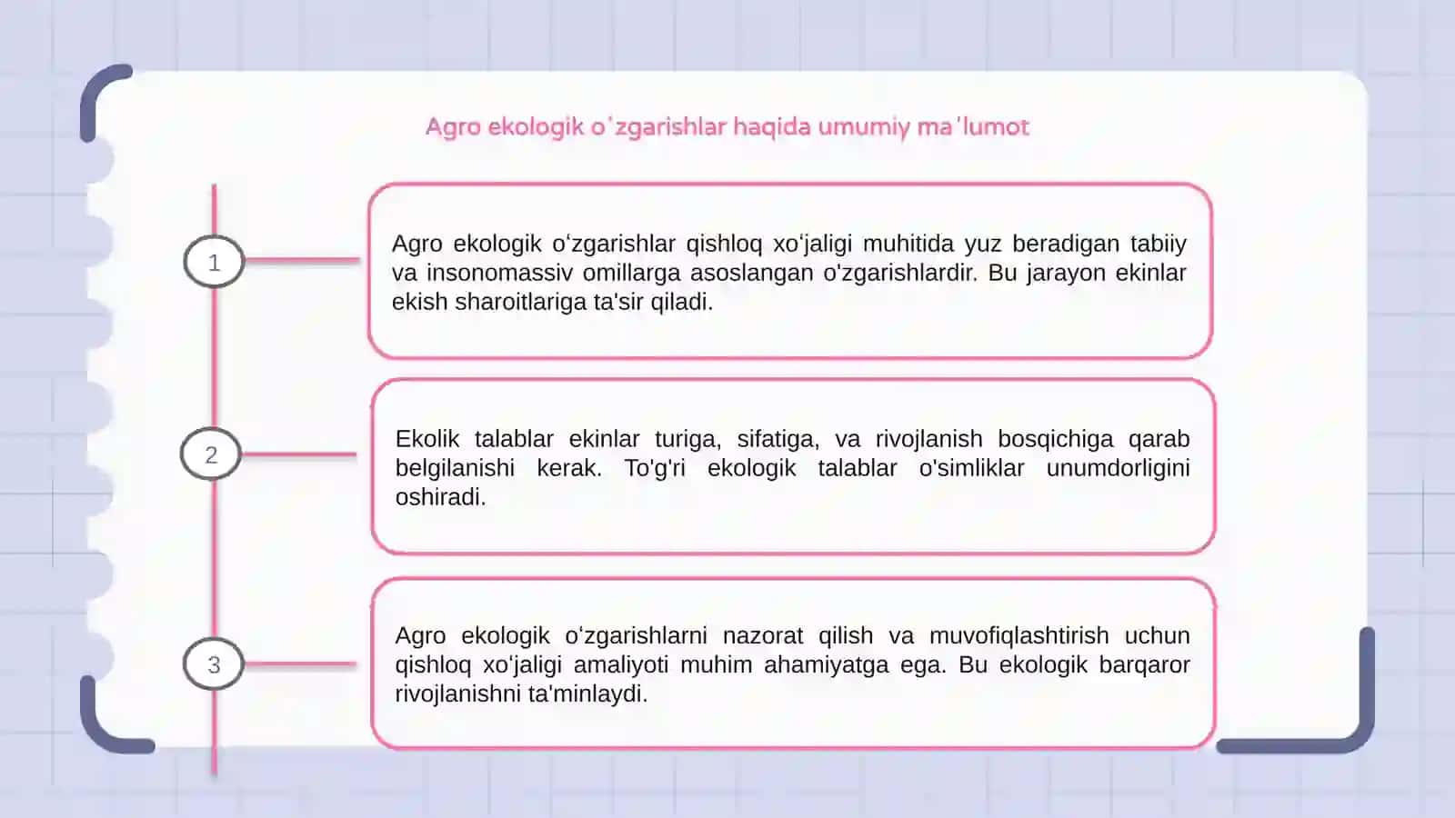 Agro ekologik oʻzgarishlar va ekinlarga ekologik talablar 3