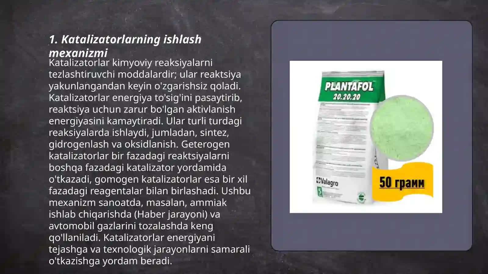 Katalizatorlarning barqaror faolligi 3