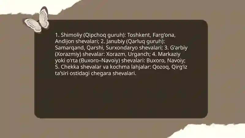 Oʻzbek tili lahja va shevalari 3