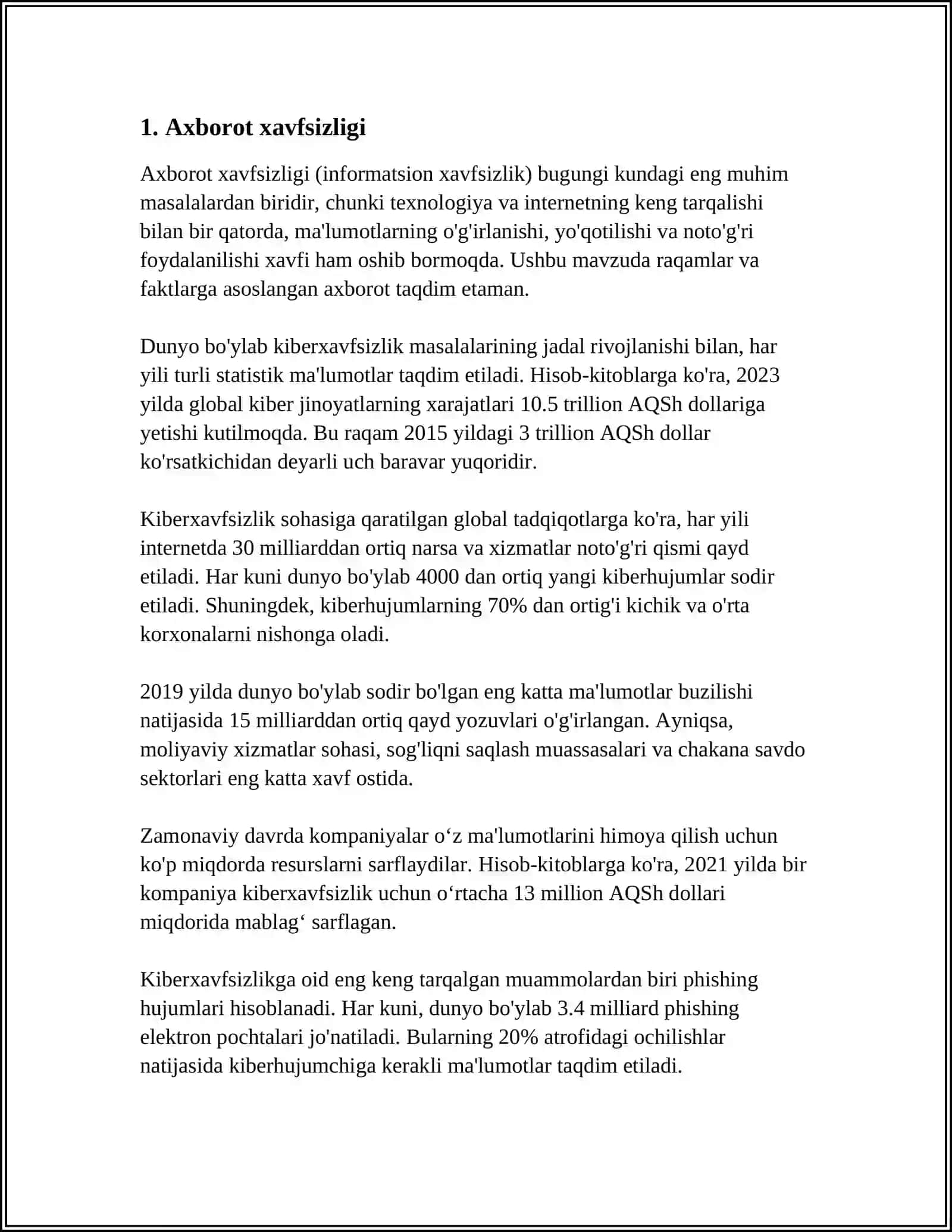 AXBOROT VA RAQAMLI TEXNOLOGIYALAR 3