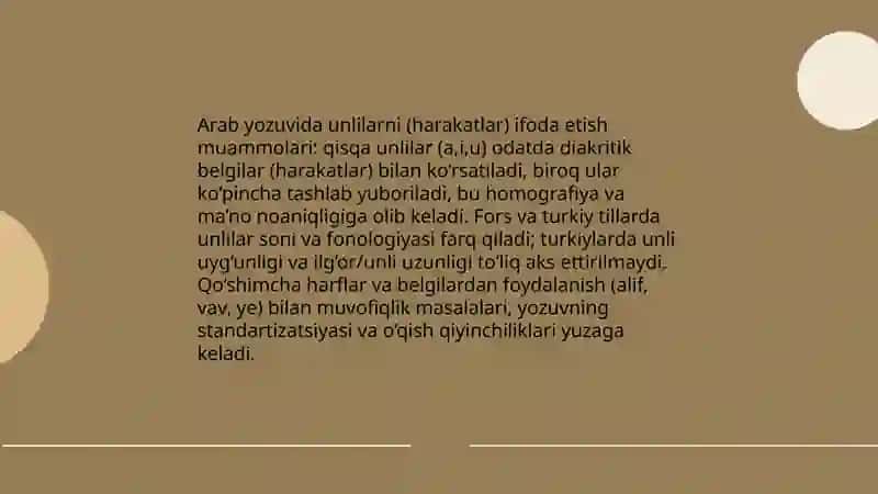 Arab yozuvidagi arab fors turkiy tilardagi masalalar 3