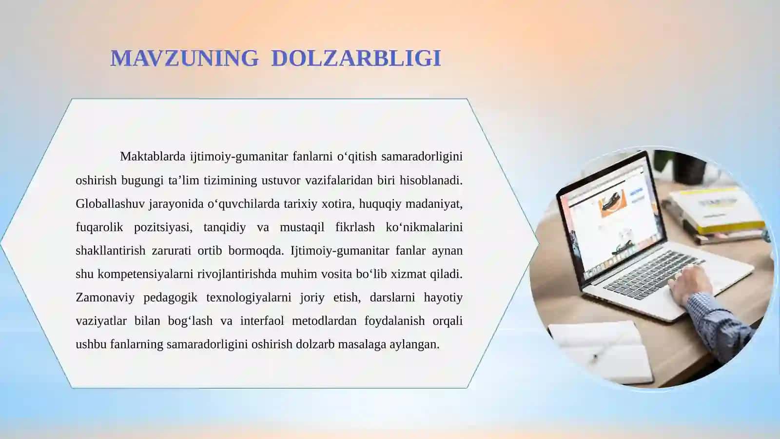 O‘ZBEKISTON RESPUBLIKASI MAKTABGACHA VA MAKTAB TA`LIMI VAZIRLIGIABDULLA AVLONIY NOMIDAGI PEDAGOGIK MAHORAT MILLIY INSTITUTI 3