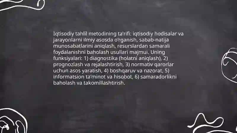 Iqtisodiy tahlil metodi 3