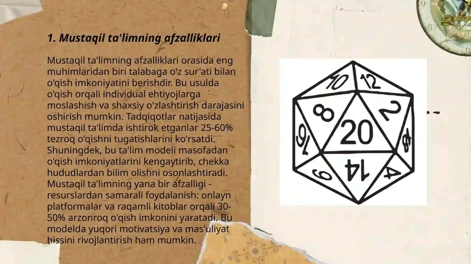 Mustaqil ta'limning afzalliklari 3