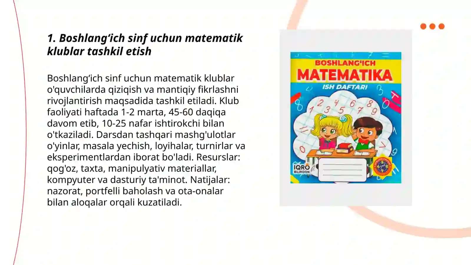 Boshlangʻich sinf matematikadan darsdan tashqari mashg'ulotlarni tashkil etish 3