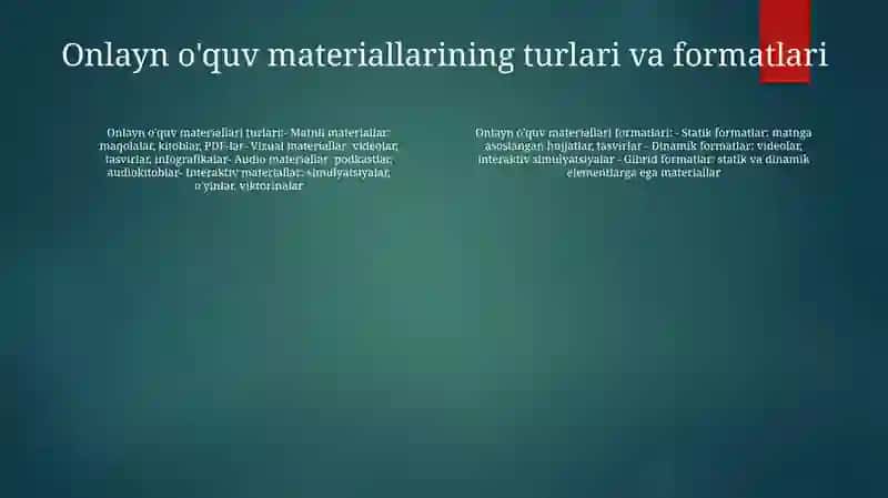 Internet Resurslaridagi OʻQuv Materiallarini Tahlil Qilish 3