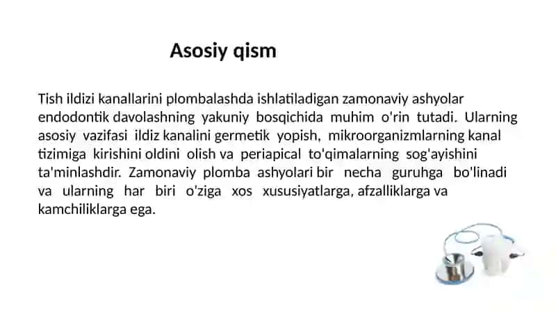 Tish Ildizi Kanallarini Plombalashda Ishlatiladigan Zamonaviy Plomba Ashyolari 3