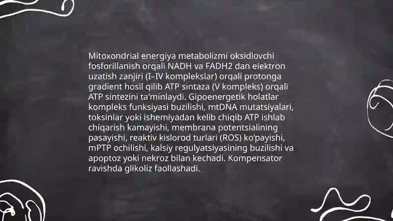 Mitoxondrial kasaliklar va Gipoenergetik holatlar 3