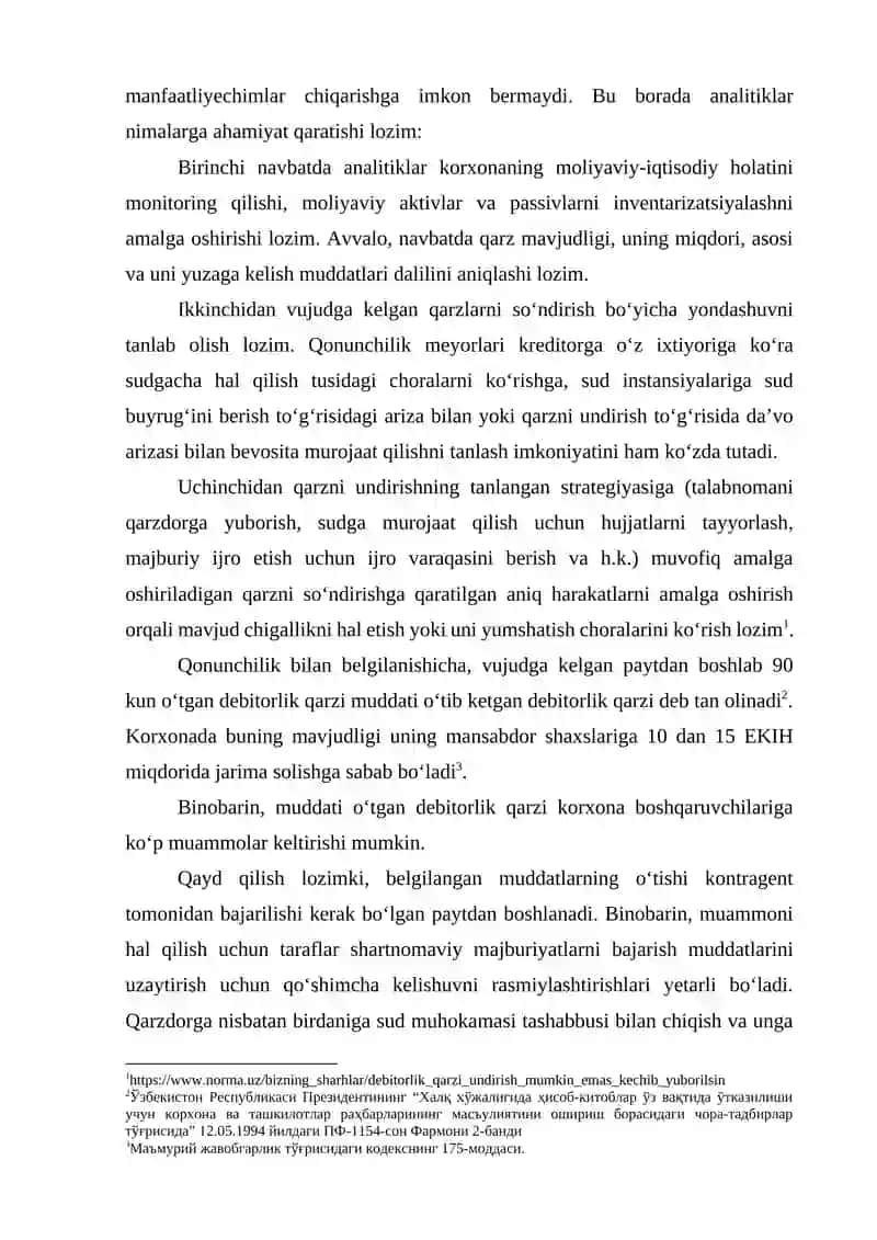 Debitorlik va kreditorlik qarzlari taxlili 3
