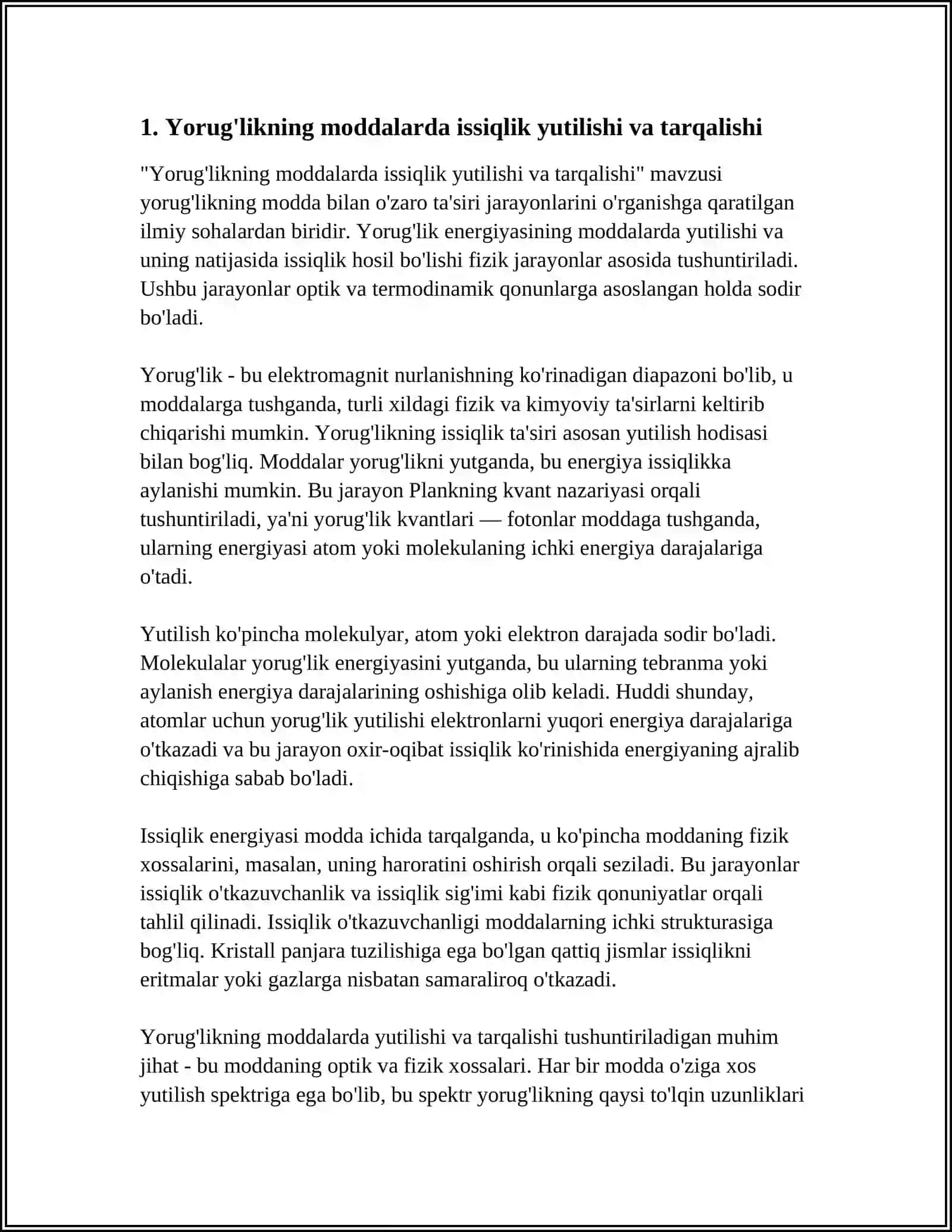 Yorugʻlikning Issiqlik va Kimyoviy Ta'siri 3