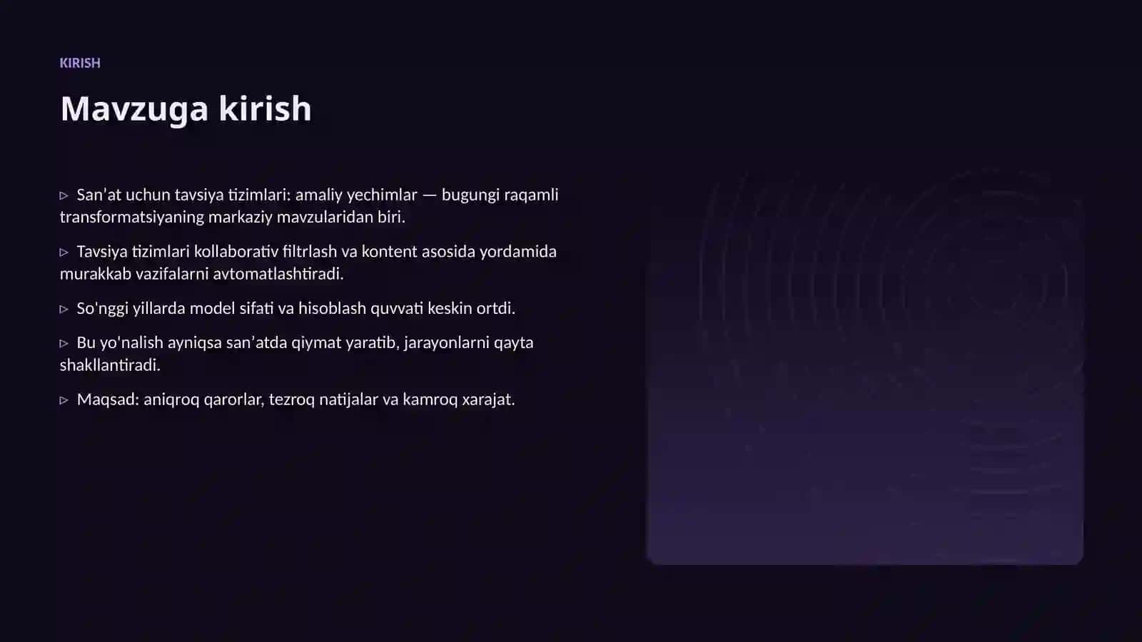 Sanʼat uchun tavsiya tizimlari: amaliy yechimlar 3