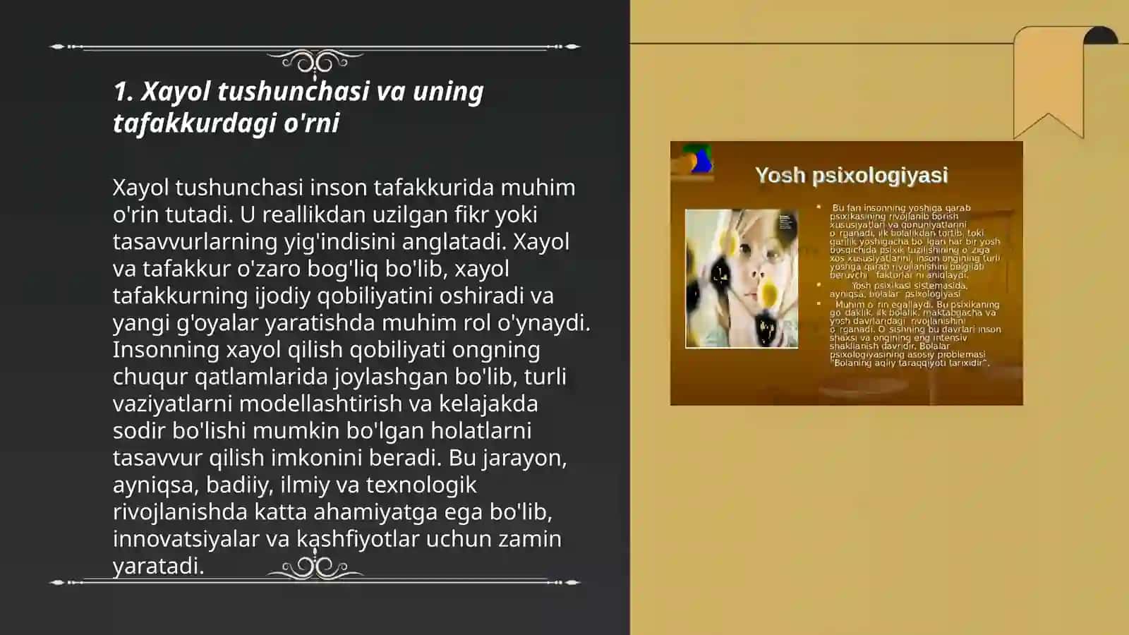 Xayol xususiyatlari.tafakkur haqida umumiy tushuncha.Temprement va xarakater tushunchalarini izohlash 3