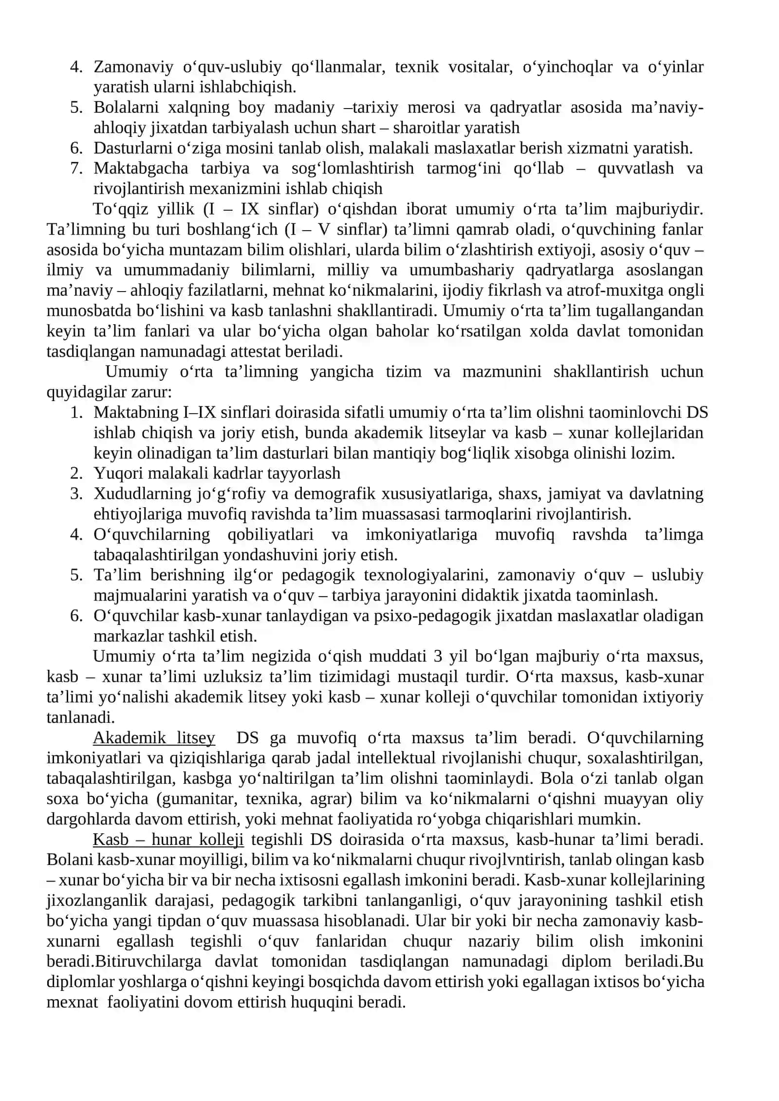 O‘zbekistonda uzluksiz ta’lim tizimi. Kadrlar tayyorlash milliy modeli 3
