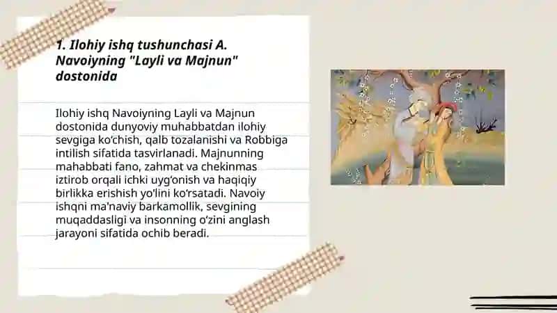 A. Navoiyning "Layli va Majnun "dostonida ilohiy ishq mohiyati 3