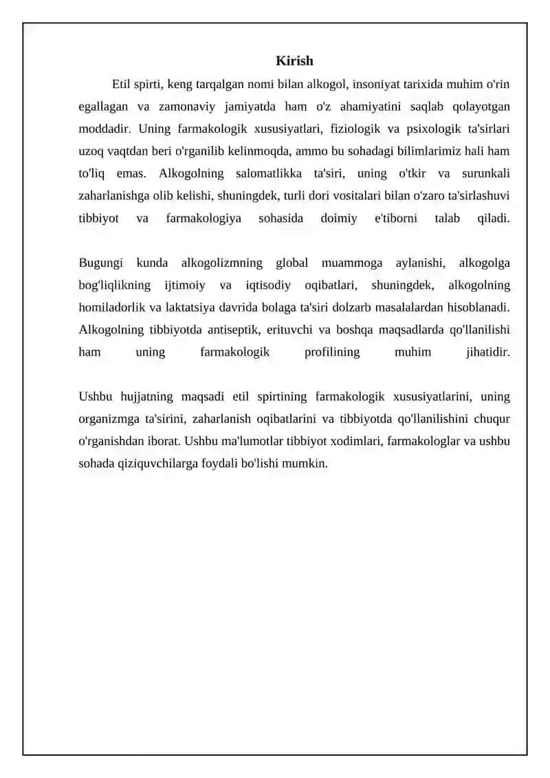 Etil spirtining farmakologiyasi 3