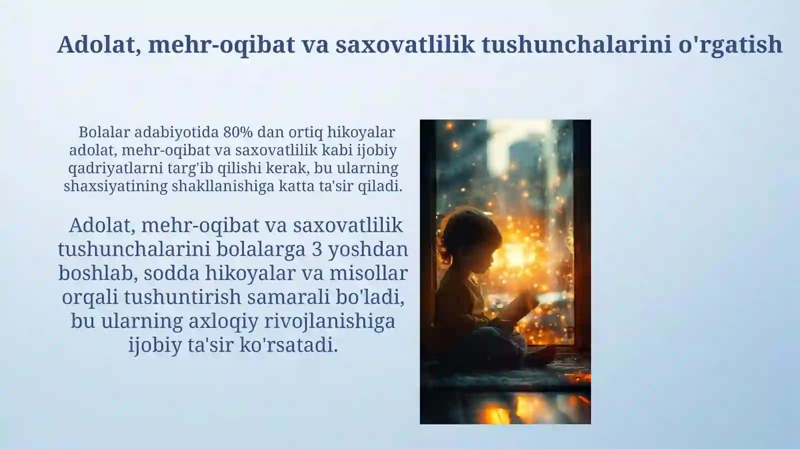 Bolalarga kitob oʻqib berish orqali manaviy dunyoqarashini shakllantirish 3