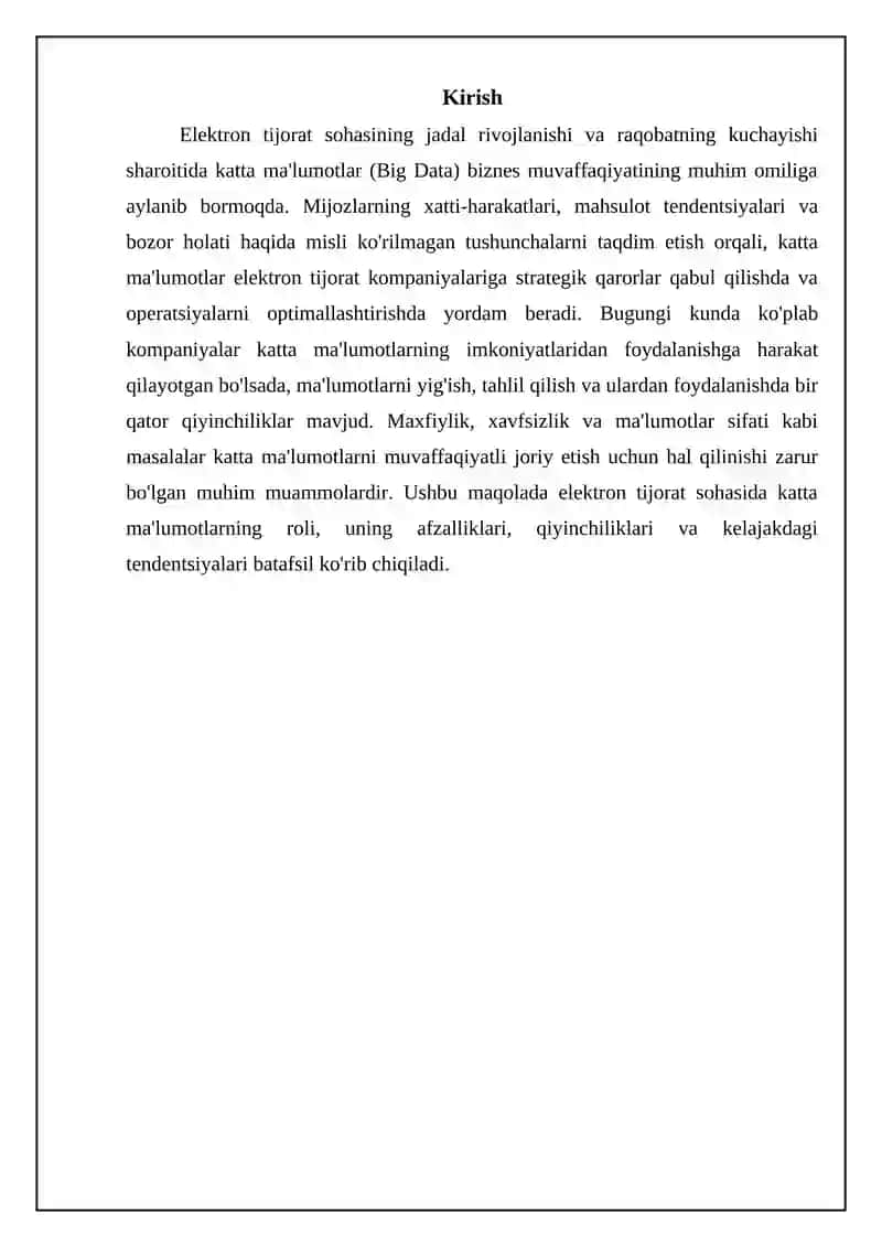 Big Dataning elektron tijoratdagi roʻli 3