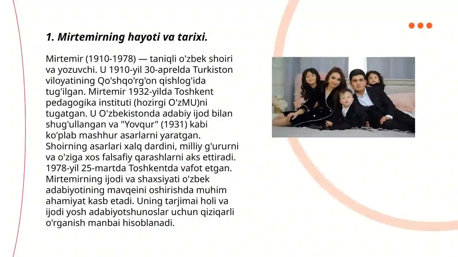 Mirtemir hayoti va ijodi mavzusida dars ishlanmalar 3